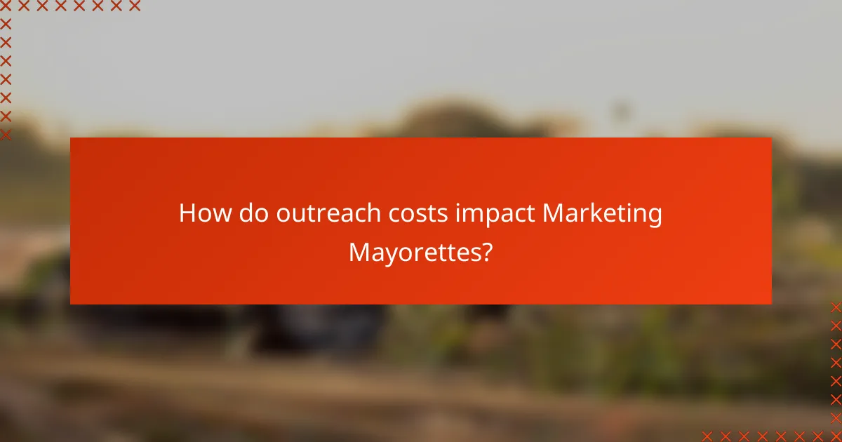 How do outreach costs impact Marketing Mayorettes?
