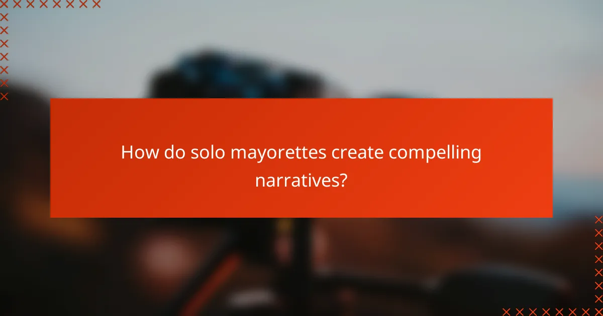 How do solo mayorettes create compelling narratives?