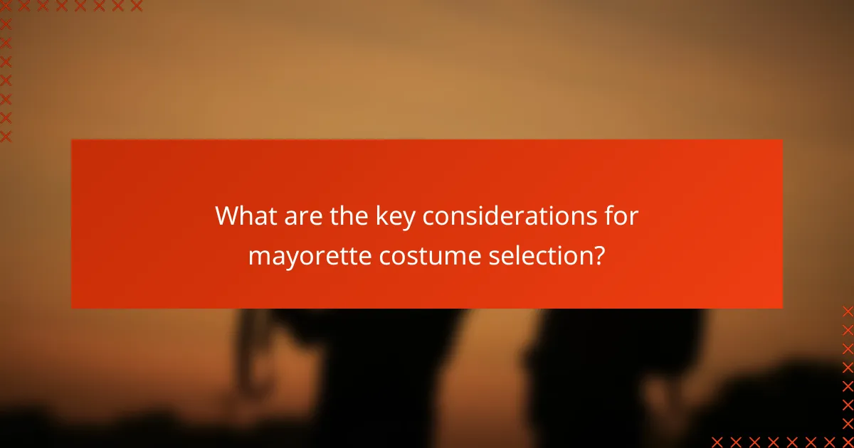 What are the key considerations for mayorette costume selection?